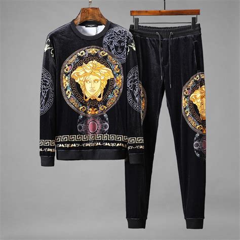 men versace pant|men's Versace jogging suit.